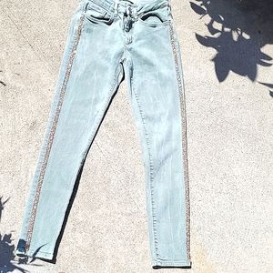 Women Zara Sparkle Side Stripe Jeans size 4  Petite